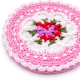Floral Crochet Doily Coaster Pink Cotton Yarn Handcrafted